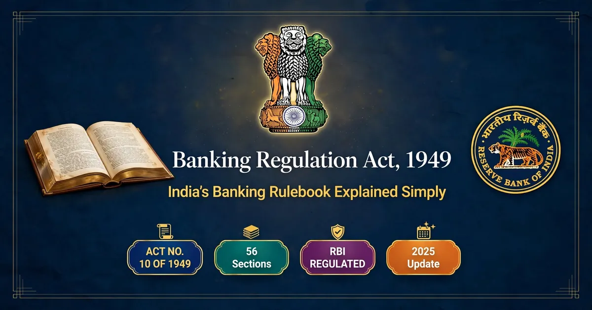 Banking Regulation Act 1949 - India's Banking Rulebook Explained - RBI regulated, 56 sections, Act No 10 of 1949, 2025 update